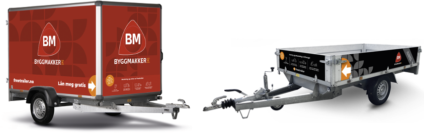 Lei tilhenger hos Byggmakker