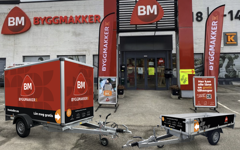 Gratis tilhengerutleie hos Byggmakker