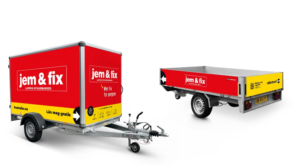 Lei en tilhenger hos jem & fix