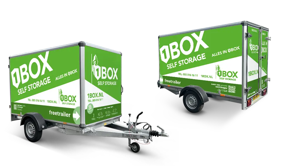 Huur een gratis aanhanger van 1Box Self Storage