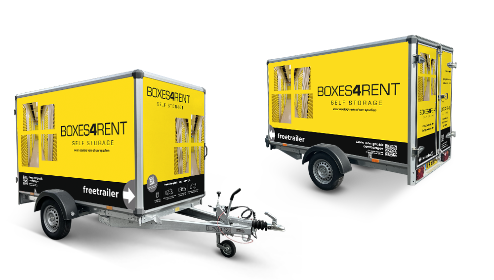 Huur een gratis aanhanger van Boxes4rent